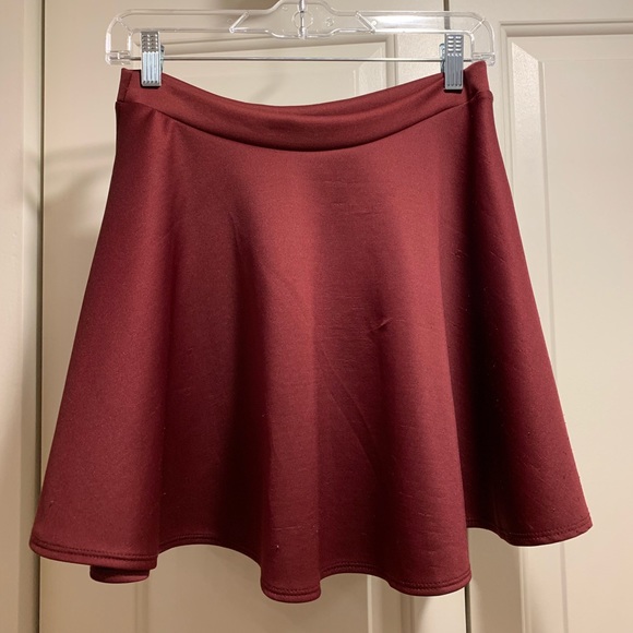 Popular Basics Dresses & Skirts - Maroon Skater Skirt